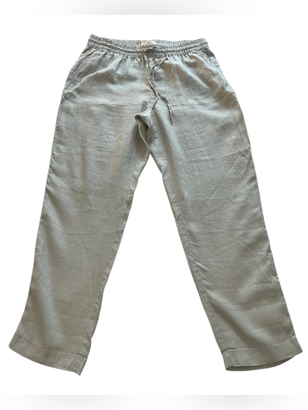 Sage green linen drawstring pants with pockets NWT size medium